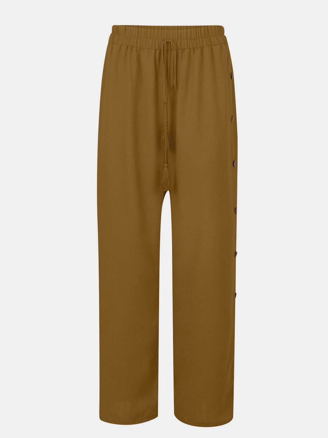 TEEK - Full Size Tassel Wide Leg Pants PANTS TEEK Trend Camel S 