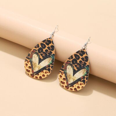 TEEK - Leopard Teardrop Heart Earrings JEWELRY TEEK Trend   