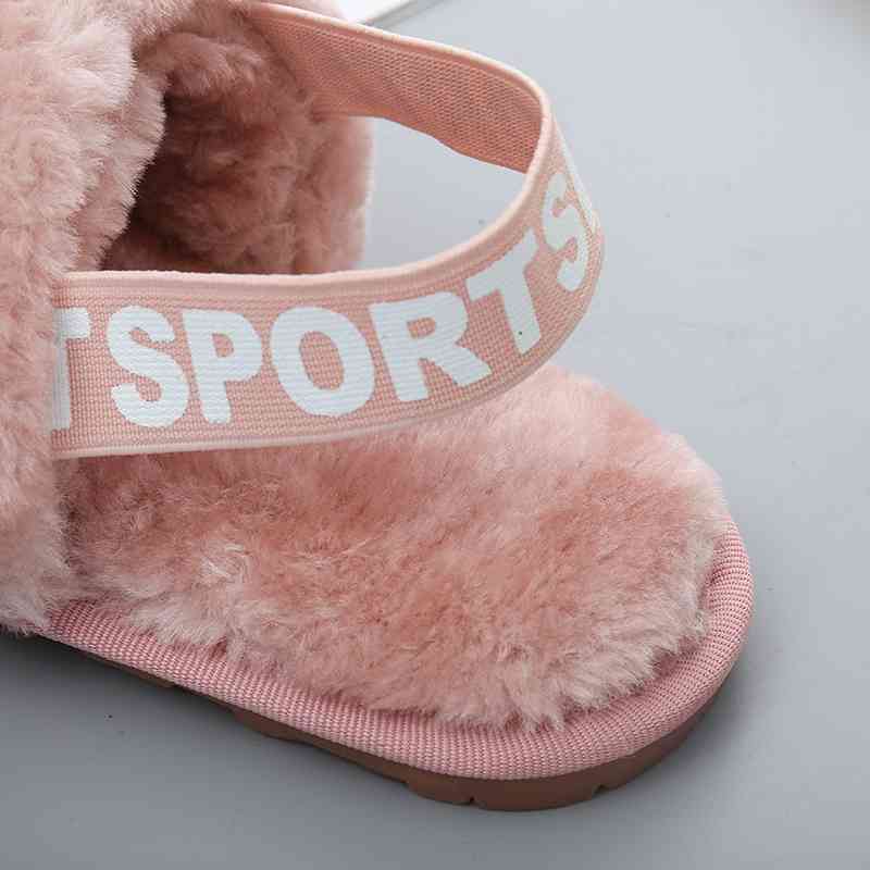 TEEK - Faux Fur Open Toe Slippers SHOES TEEK Trend   