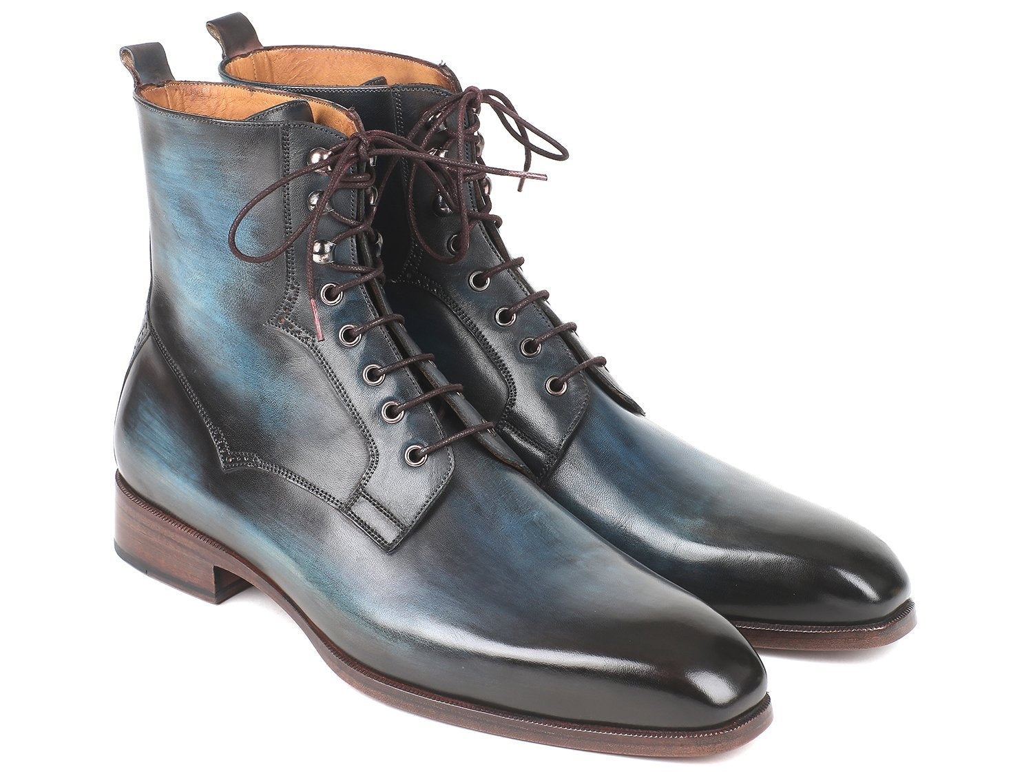 TEEK - Paul Parkman Blue & Brown Leather Boots SHOES theteekdotcom   