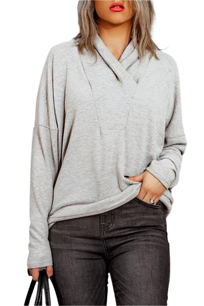 TEEK - Darling Dropped Shoulder Long Sleeve Sweater SWEATER TEEK Trend Heather Gray S 