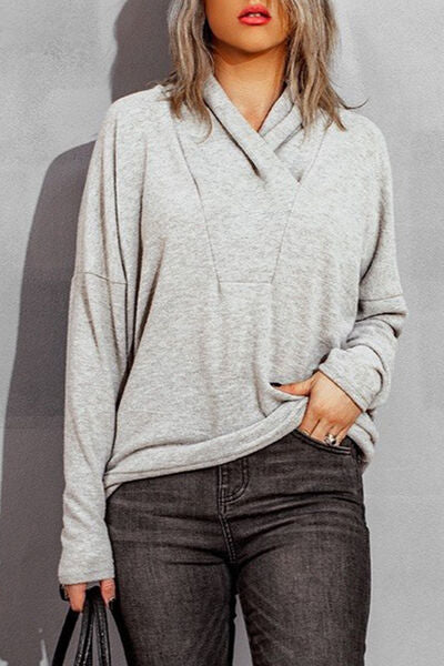 TEEK - Darling Dropped Shoulder Long Sleeve Sweater SWEATER TEEK Trend Heather Gray S 