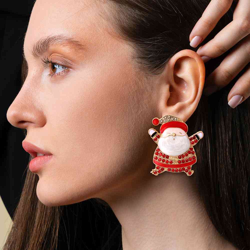 TEEK - Rhinestone Santa Arms Earrings JEWELRY TEEK Trend   