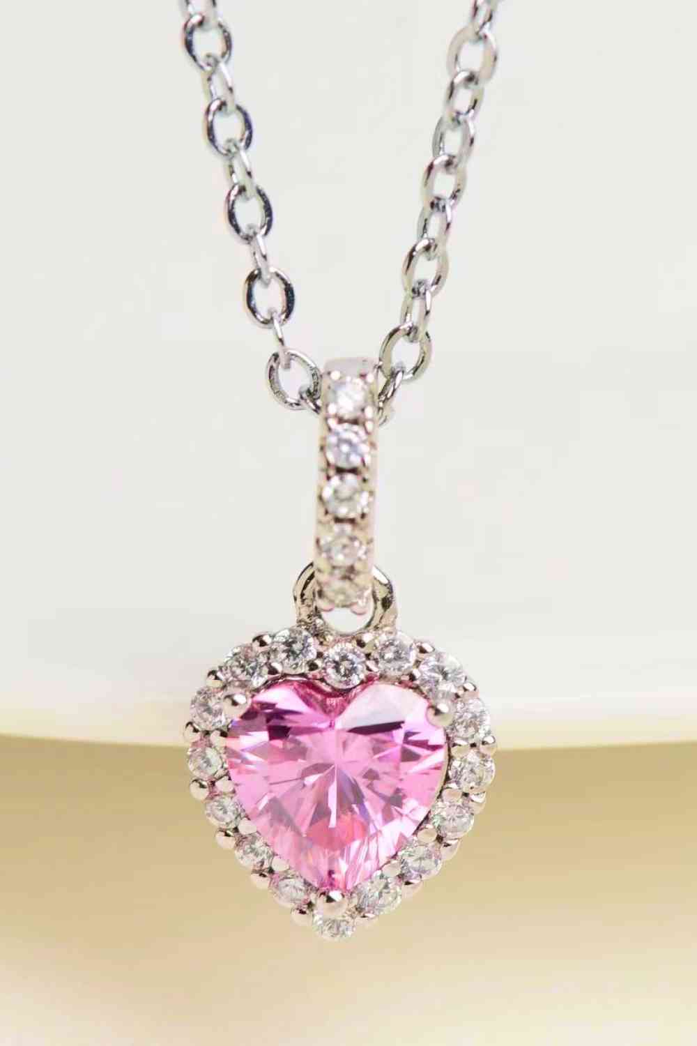 TEEK - Pink 1 Carat Heart Pendant Necklace JEWELRY TEEK Trend   