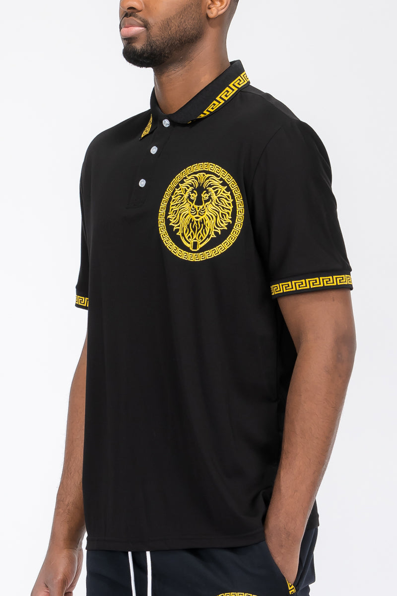TEEK - Embroidered Lion Head Polo Shirt TOPS TEEK M   