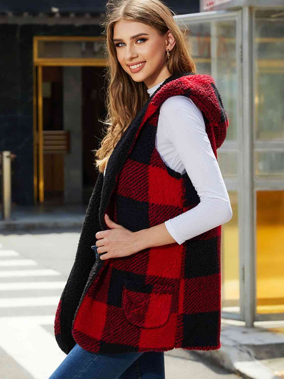 TEEK - Plaid Hooded Vest VEST TEEK Trend   