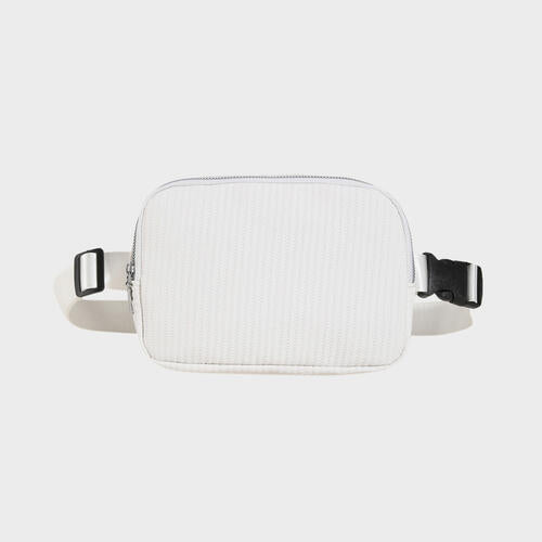 TEEK - Ribbed PU Leather Sling Bag BAG TEEK Trend White  