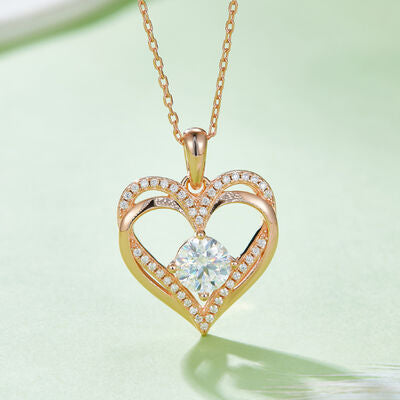TEEK - 1.2 Carat 925 SS Heart Necklace JEWELRY TEEK Trend Rose Gold  