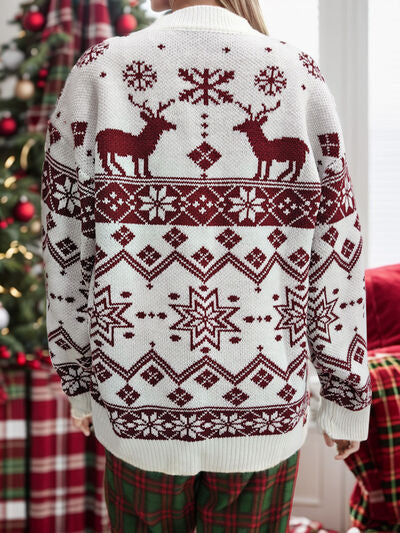 TEEK - Contrast Snowflake Long Sleeve Sweater SWEATER TEEK Trend   