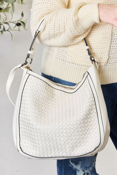 TEEK - Weaved Vegan Leather Handbag BAG TEEK Trend WHITE  