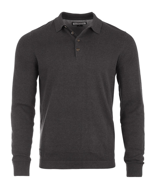 TEEK - Charcoal Mens Casual Polo Sweater - Long Sleeve SWEATER TEEK M Small  