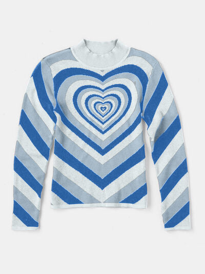 TEEK - Heart Mock Neck Sweater SWEATER TEEK Trend   
