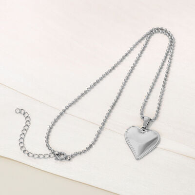 TEEK - Stainless Steel Heart Pendant Necklace JEWELRY TEEK Trend Silver  
