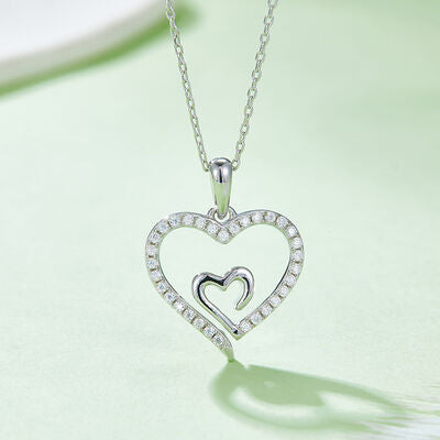 TEEK - 925 Heart In Heart Pendant Necklace JEWELRY TEEK Trend Silver One Size 