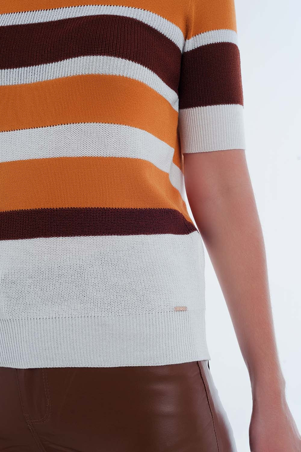 TEEK - Mustard Striped Open Knit Sweater TOPS TEEK M Small  