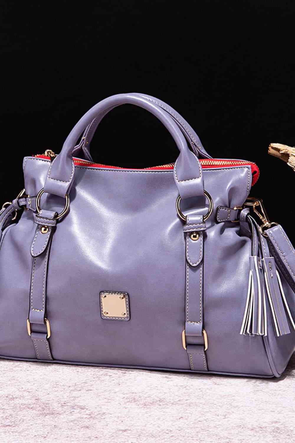 TEEK - PU Leather Handbag with Tassels BAG TEEK Trend Periwinkle  