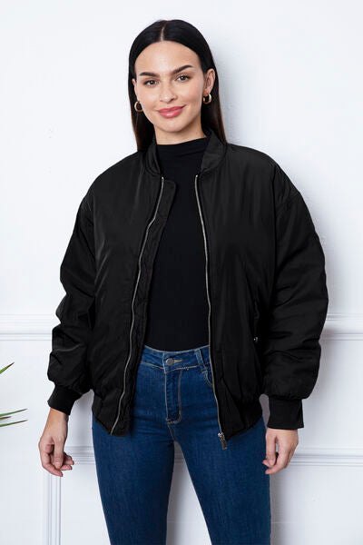 TEEK - Ruched Zip Up Favorite Jacket JACKET TEEK Trend Black XS 