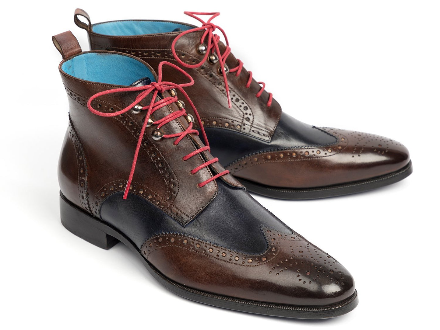 TEEK - Paul Parkman Wingtip Dual Tone Brown & Blue Ankle Boots SHOES theteekdotcom   