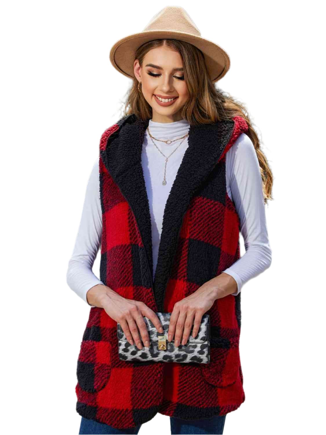 TEEK - Plaid Hooded Vest VEST TEEK Trend S  