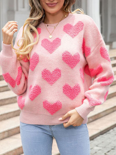 TEEK - Heart Blushing Pink Sweater TOPS TEEK Trend S  