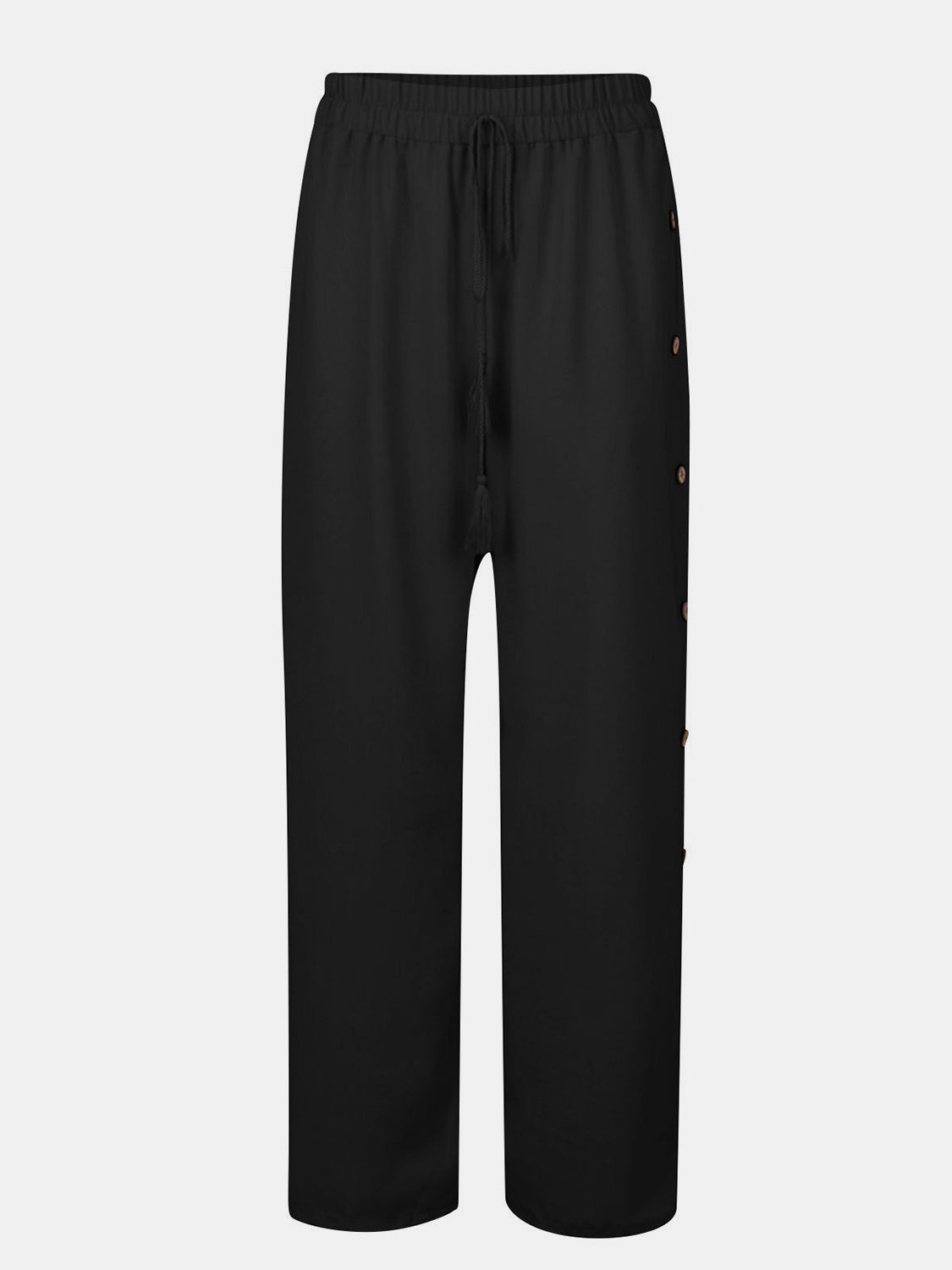 TEEK - Full Size Tassel Wide Leg Pants PANTS TEEK Trend Black S 