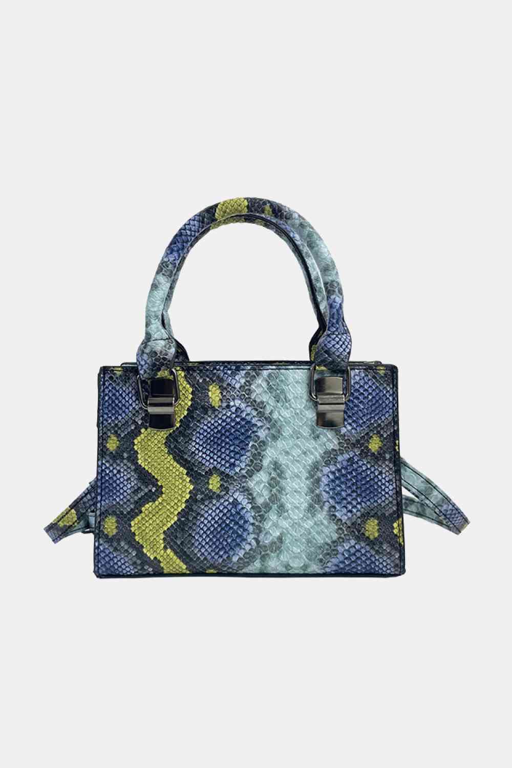TEEK - Snakeskin Print PU Leather Handbag BAG TEEK Trend Royal  Blue  