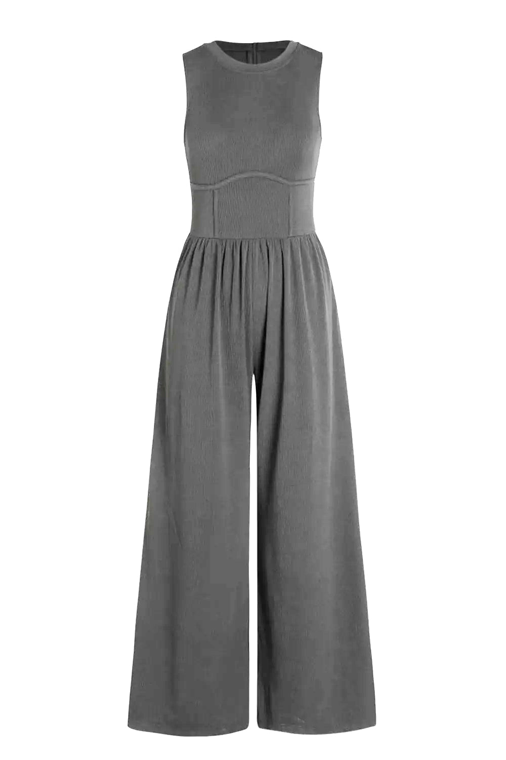 TEEK - Charcoal Sleeveless Pocketed Jumpsuit JUMPSUIT TEEK Trend   