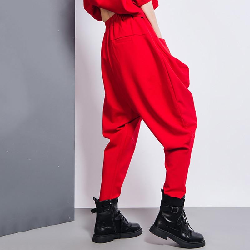 TEEK - Pocket High Waist Harem Pants | Red PANTS theteekdotcom   