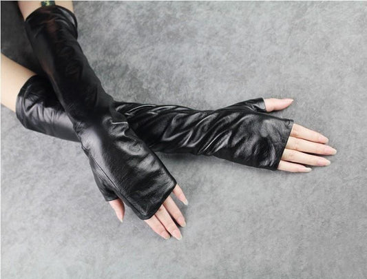 TEEK - Fingerless Gloves - Vegan Leather GLOVES TEEK M Black - S  
