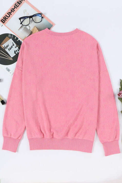 TEEK - Sequin Candy Cane Slit Sweatshirt TOPS TEEK Trend   