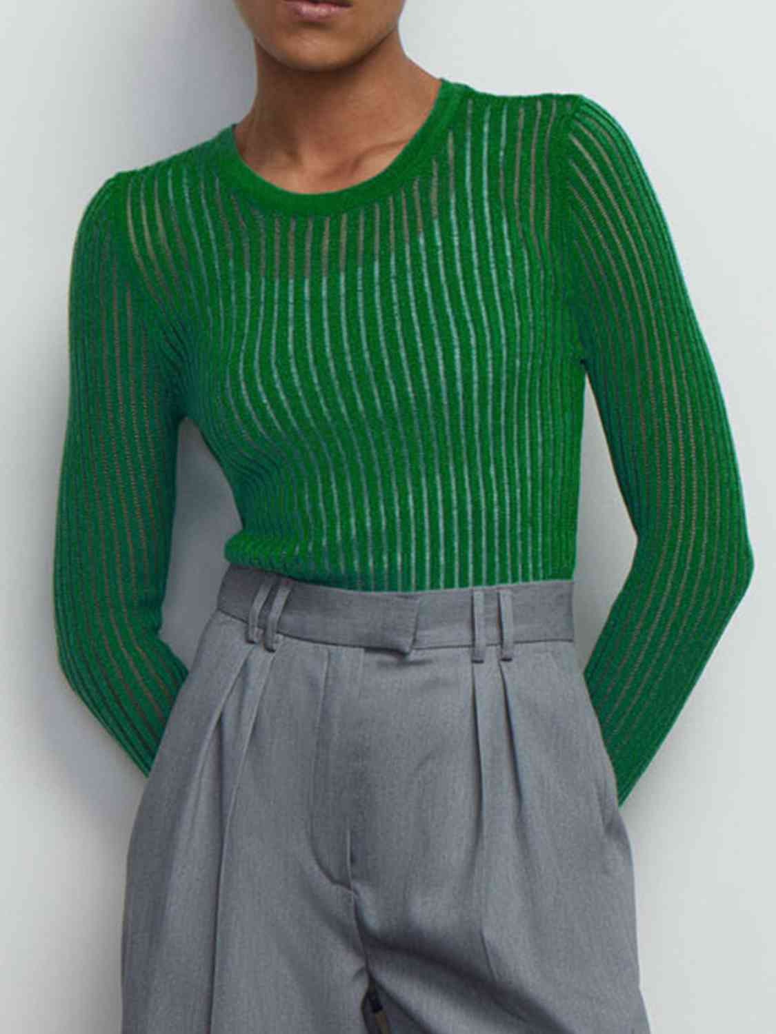 TEEK - Ribbed Knit Top TOPS TEEK Trend Mid Green S 