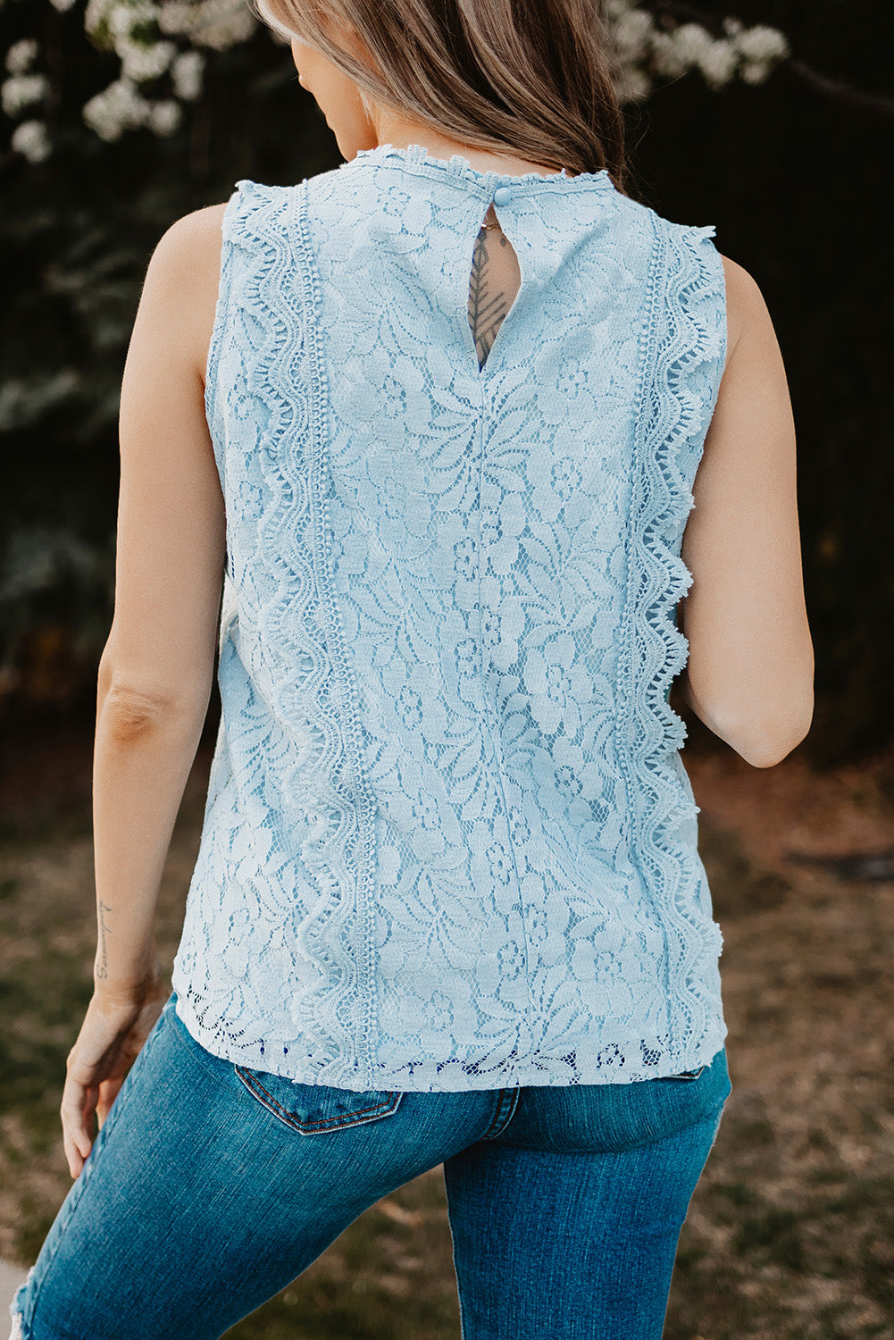 TEEK - Lace V-Neck Tank TOPS TEEK Trend   