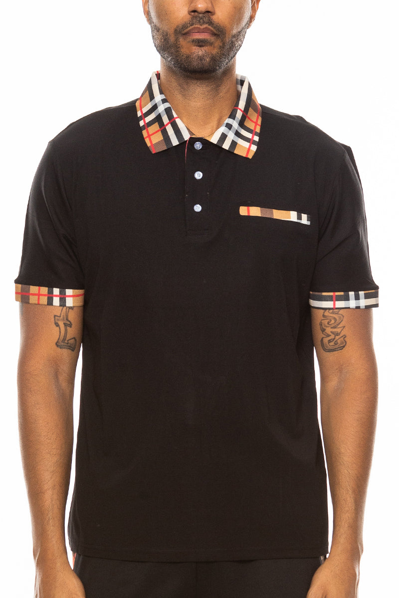 TEEK - Checkered Polo Style Shirt TOPS theteekdotcom BLACK S 