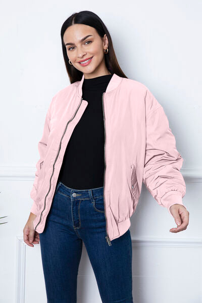 TEEK - Ruched Zip Up Favorite Jacket JACKET TEEK Trend Blush Pink XS 