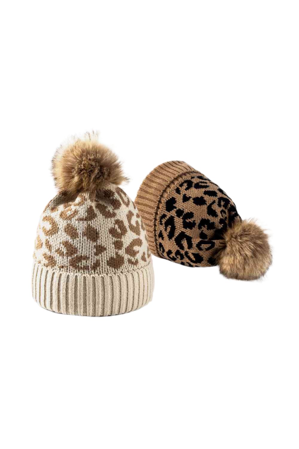 TEEK - Leopard Pom-Pom Cuffed Beanie HAT TEEK Trend   