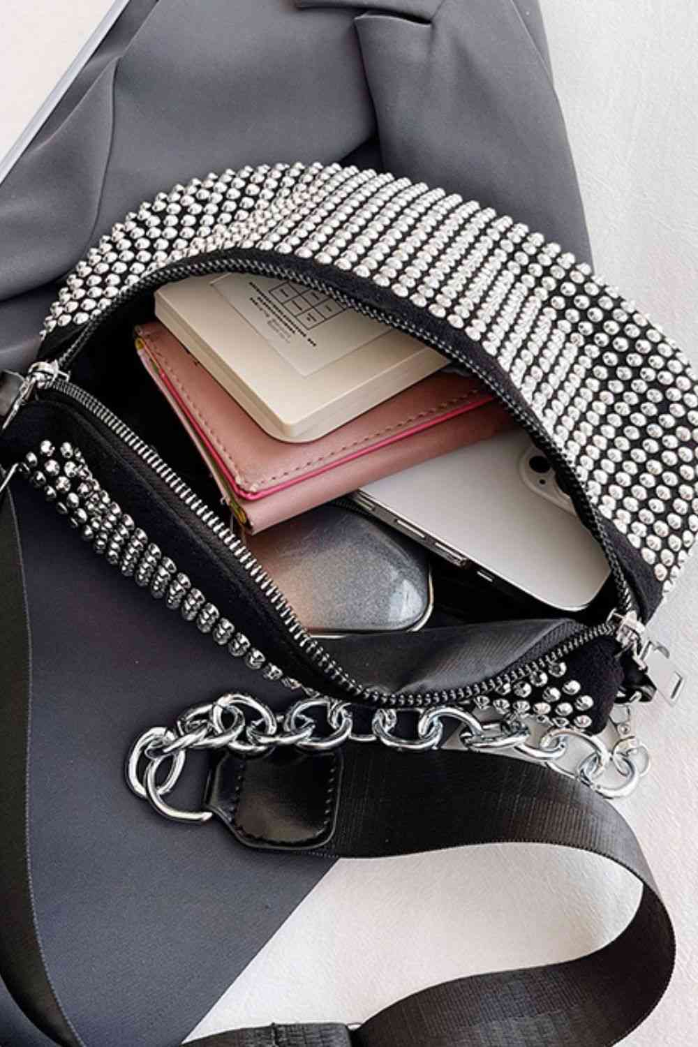 TEEK - Rhinestone PU Leather Sling Bag BAG TEEK Trend   
