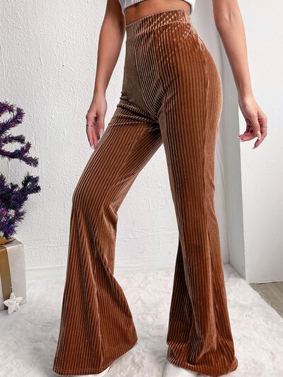 TEEK - Camel Ribbed High Waist Bootcut Pants PANTS TEEK Trend   