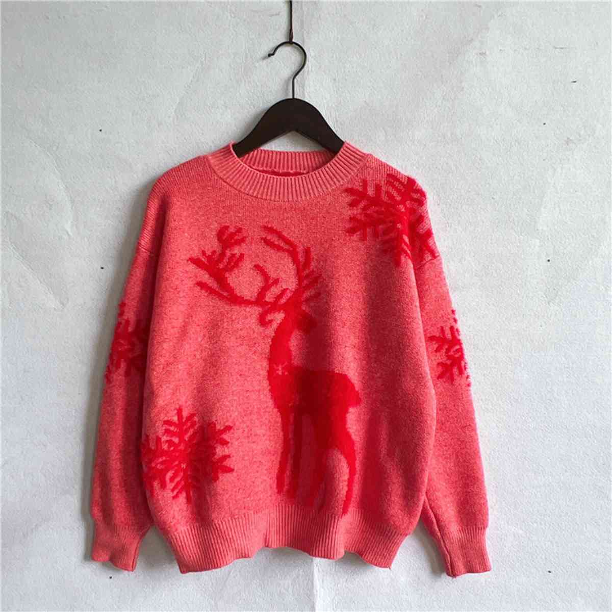 TEEK - Reindeer and Snowflake Sweater SWEATER TEEK Trend Red S 