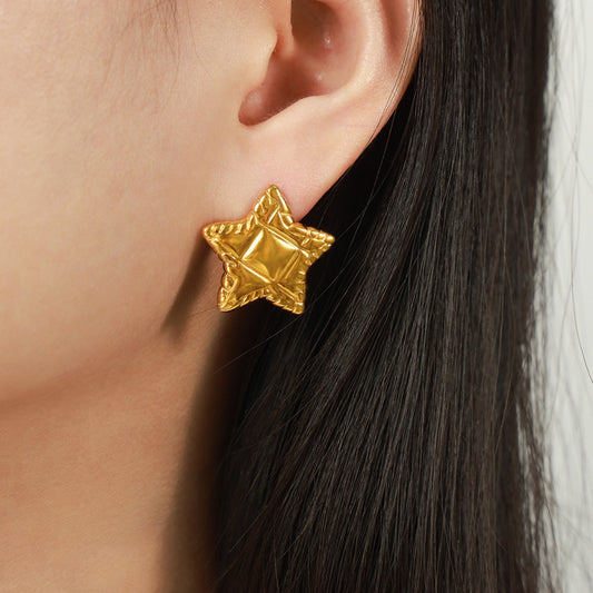 TEEK - Titanium Steel Star Stud Earrings JEWELRY TEEK Trend Gold  