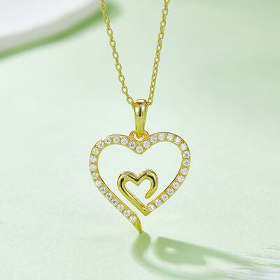 TEEK - 925 Heart In Heart Pendant Necklace JEWELRY TEEK Trend Gold One Size 