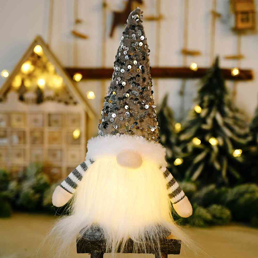 TEEK - Sequin Light-Up Faceless Gnome Decor HOME DECOR TEEK Trend Charcoal  