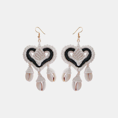 TEEK - Shell Heart Dangle Earrings JEWELRY TEEK Trend Black  