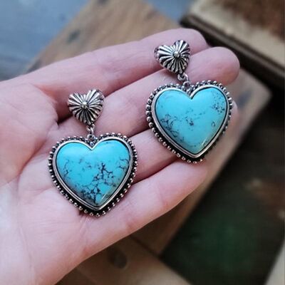 TEEK - Framed Heart Dangle Earrings JEWELRY TEEK Trend   