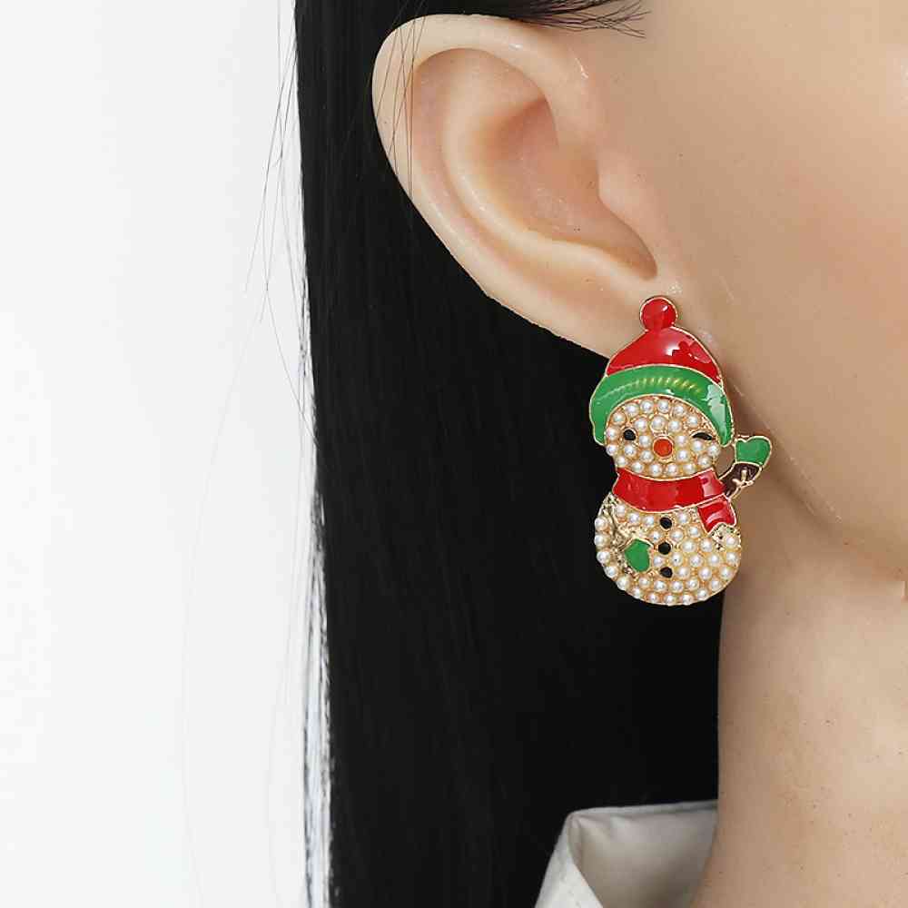 TEEK - Snowman Rhinestone Earrings JEWELRY TEEK Trend   