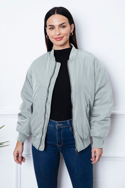 TEEK - Ruched Zip Up Favorite Jacket JACKET TEEK Trend Cloudy Blue XS 