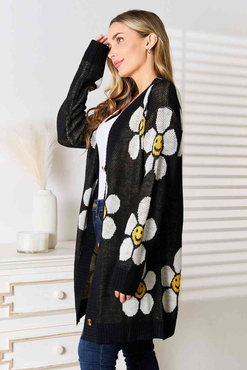 TEEK - Floral Button Down Cardigan SWEATER TEEK Trend   