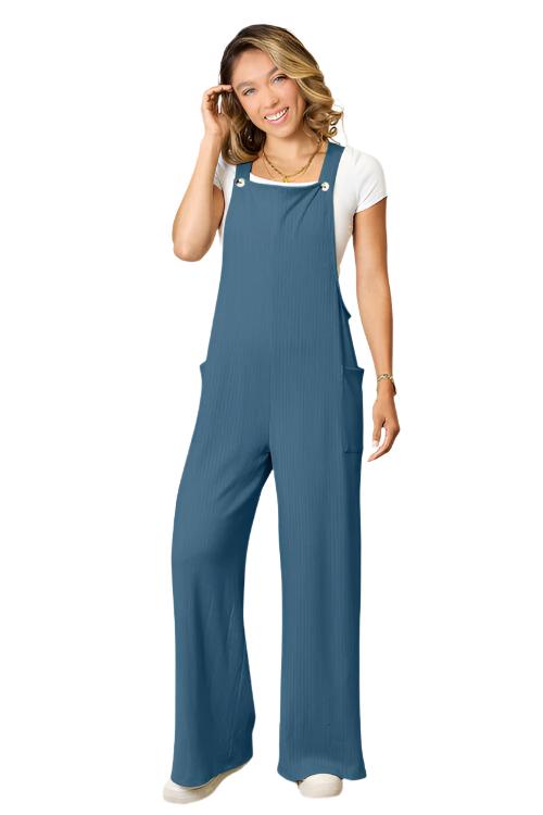 TEEK - Full Size Wide Strap Overalls OVERALLS TEEK Trend French Blue S 