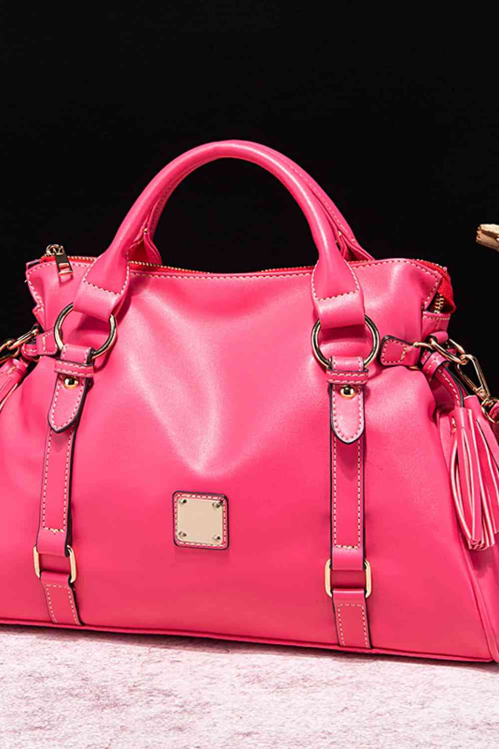 TEEK - PU Leather Handbag with Tassels BAG TEEK Trend Strawberry  