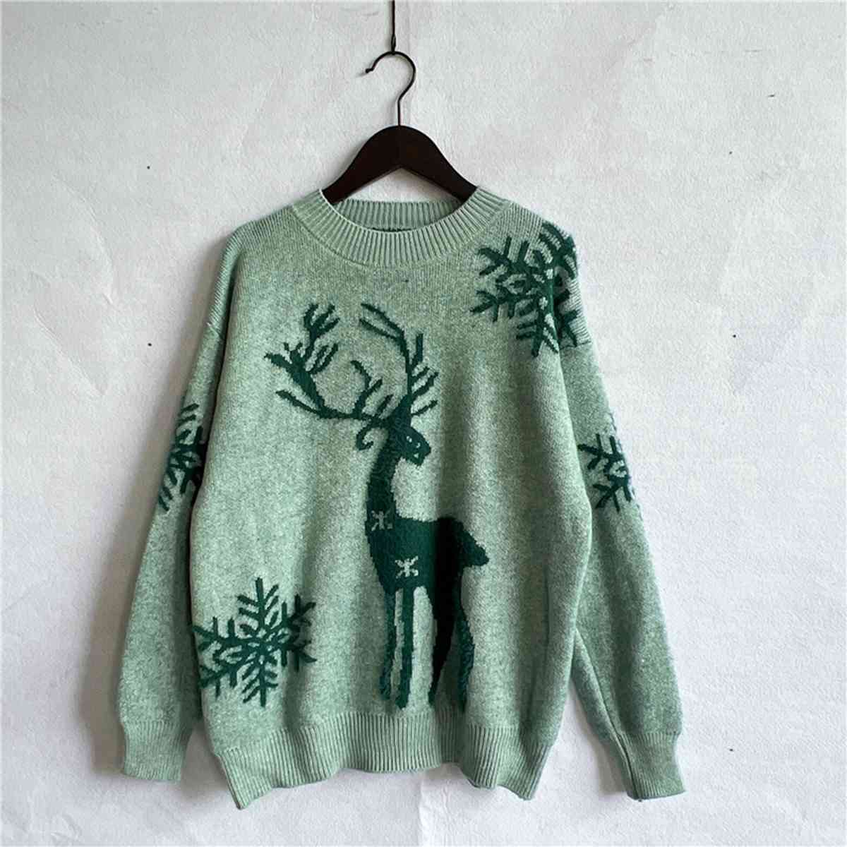 TEEK - Reindeer and Snowflake Sweater SWEATER TEEK Trend Gum Leaf S 