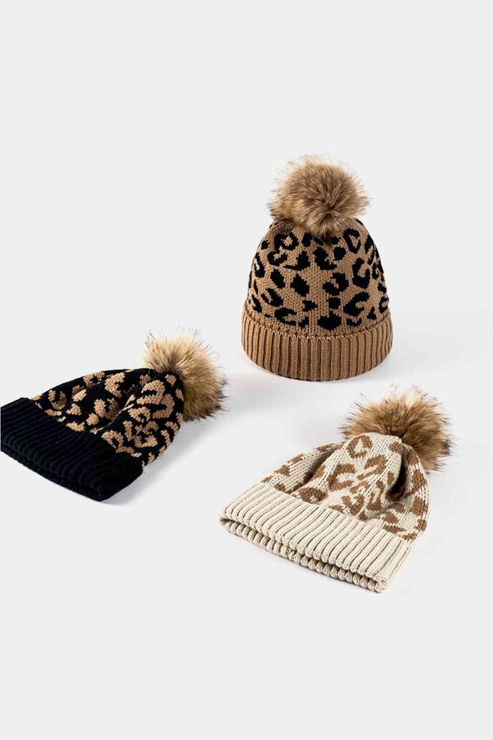 TEEK - Leopard Pom-Pom Cuffed Beanie HAT TEEK Trend   